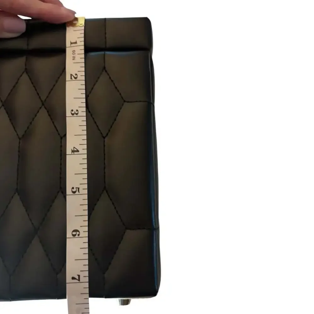 NWT WOLF Caroline Large Quilted Leather Jewelry Box in Black